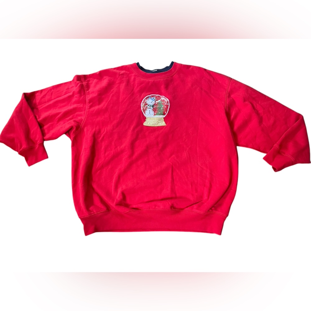 MC Sportswear Vintage 90s Snow Globe Christmas Holiday Festive Granny Sweatshirt